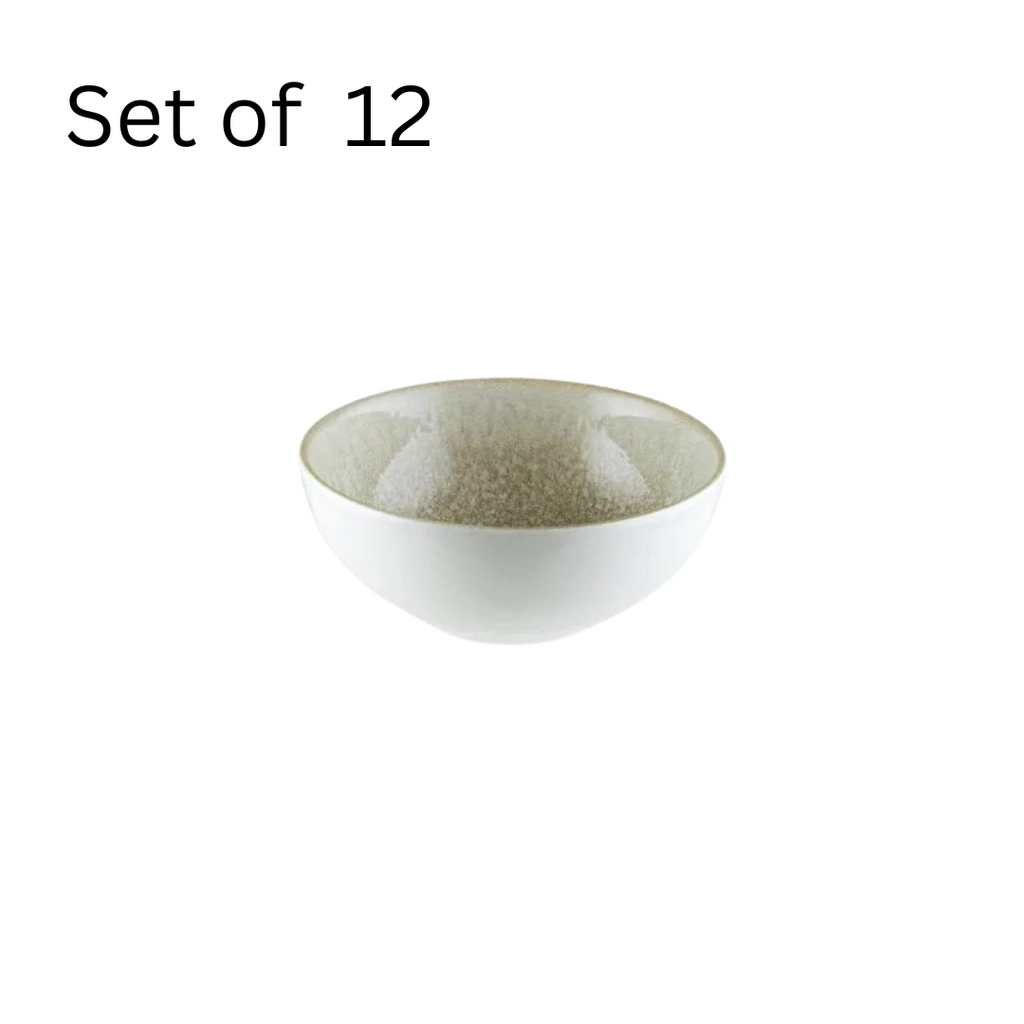 Bonna THAR BLOOM ROUND DEEP BOWL, a compact 130x60mm round bowl with a natural, rustic feel and a subtle color. Perfect for serving dips, small side dishes, or desserts with a touch of rustic charm and versatility. It complements other Bonna tableware for a cohesive look.