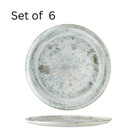 Bonna Odette Olive Round Flat Platter 320x25mm. This rustic charm platter is ideal for serving a variety of dishes. Scratch-resistant glaze ensures durability for everyday professional use.