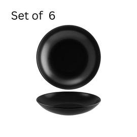 BONNA NOTTE ROUND COUPE BOWL 230mm diameter, 50mm depth. Black porcelain coupe bowl, ideal for showcasing desserts, ice cream, or appetizers. Inspired by the night sky collection.