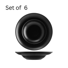 BONNA NOTTE ROUND PASTA PLATE 270mm. Large, black porcelain plate, ideal for serving generous portions of pasta dishes or showcasing culinary creations. Inspired by the night sky collection.