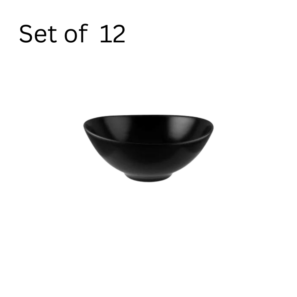 BONNA NOTTE AGORA ROUND BOWL 110mm, 120ml. Black porcelain round bowl, ideal for serving snacks, desserts, or small portions of appetizers. Inspired by the night sky collection.