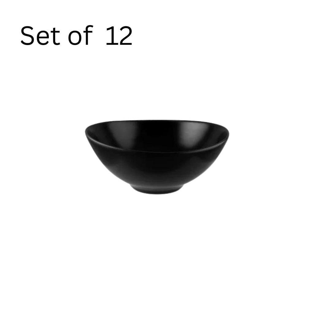 BONNA NOTTE AGORA ROUND BOWL 160mm, 640ml. Large, black porcelain round bowl, ideal for serving salads, pasta dishes, or large portions. Inspired by the night sky collection.