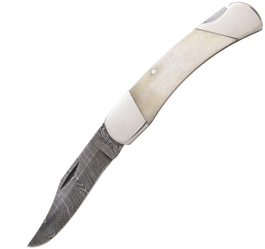 Bear & Son White Smooth Bone Lockback