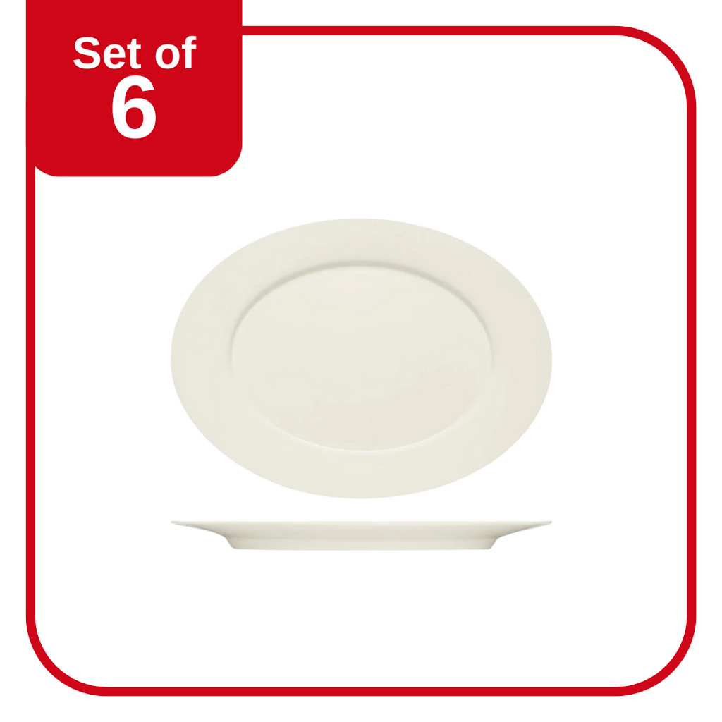 Bauscher Purity Porcelain Oval Platter with Rim 330x244mm | King of Knives e-store