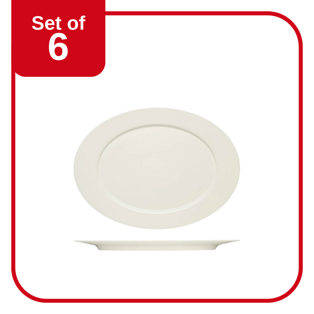 Bauscher Purity Porcelain Oval Platter with Rim 380x278mm | King of Knives e-store