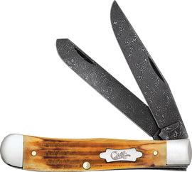 Case Cutlery Trapper Damascus Burnt Golden