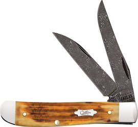 Case Cutlery Mini Trapper Damascus Burnt