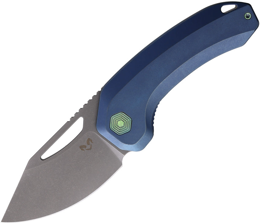 Damned Designs Anzu XL Linerlock Blue Ti