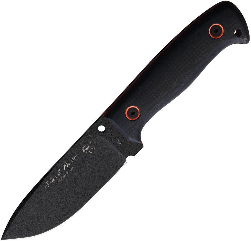 J&V Adventure Knives Black Bear Fixed Blade Black