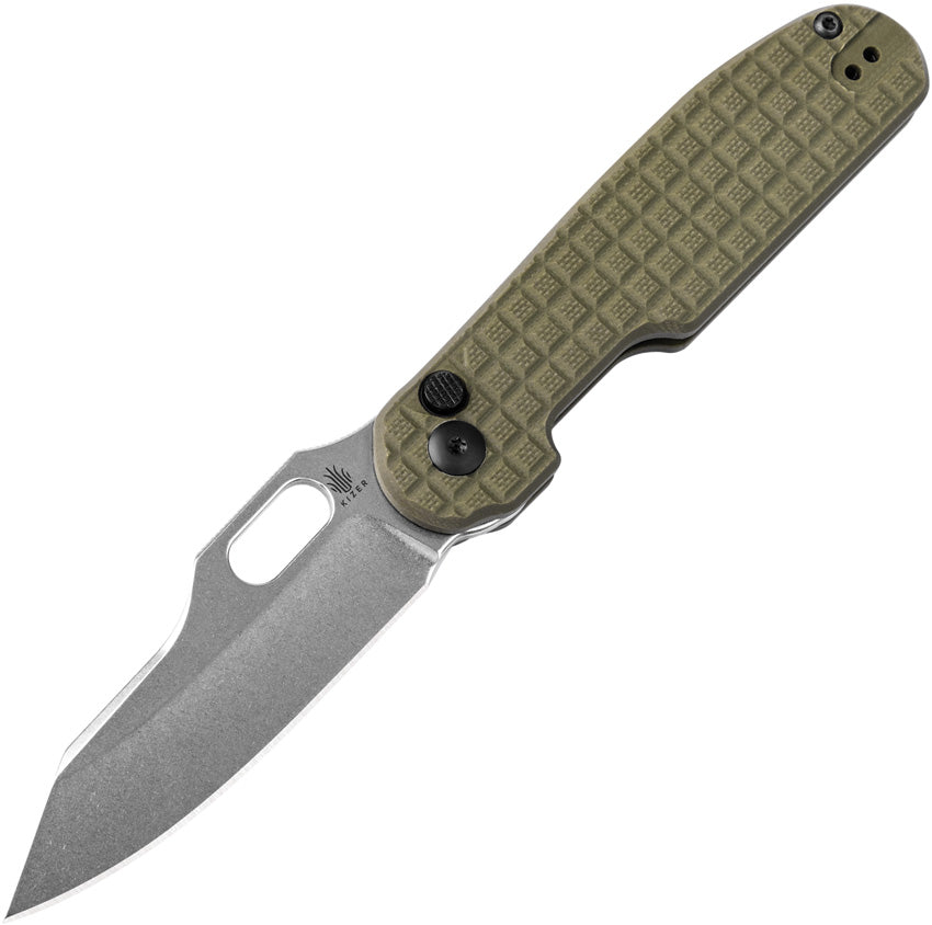 Kizer Cutlery Cormorant Button Lock Green