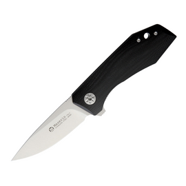 Black G10 handle MASERIN AM3 pocket knife with drop point blade