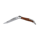  Laguiole En Aubrac Folding Pocket Knife (12cm) with Corkscrew - Amourette (Snakewood)  This traditional French pocket knife features a  stainless steel blade and a luxurious snakeskin handle. Built for life, it's perfect for picnics, camping, or any outdoor adventure.