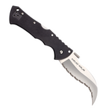 Black G10 handle Cold Steel Black Talon II lockback pocket knife with serrated blade