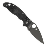 Black handle Spyderco Manix 2 pocket knife with black blade