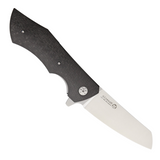 MASERIN AM-2 Linerlock Pocket Knife. Features a 3.75-inch satin finish N690 stainless steel blade and black carbon fiber handle.