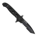 CRKT M16 BIG DOG SPECIAL FORCES, a Pocket Knife with a 4-inch black TiNi-coated Veff serrated blade and black G10 handle.