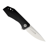 Black G10 handle MASERIN AM3 pocket knife with drop point blade