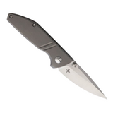 Gray titanium handle ALLIANCE DESIGNS ICE LITE pocket knife with satin finish blade