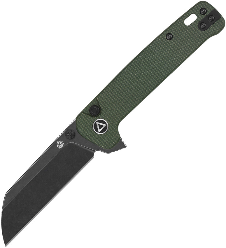 QSP Knife Penguin Button Lock Blk Green