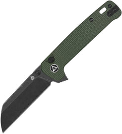 QSP Knife Penguin Button Lock Blk Green