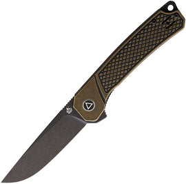 QSP Knife Osprey Linerlock Brass Black