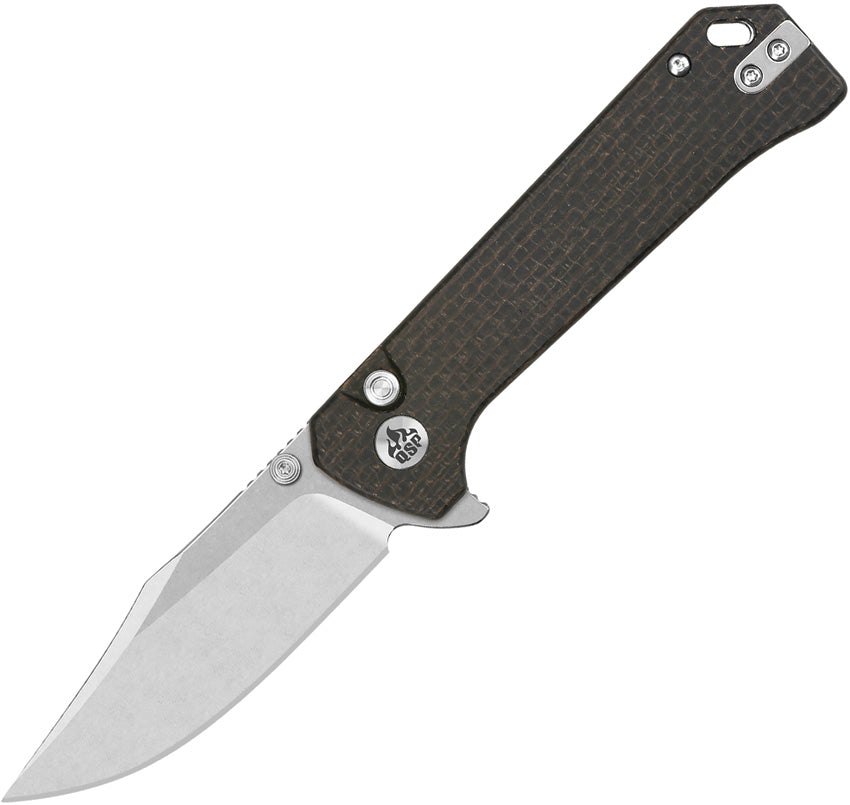 QSP Knife Grebe Button Lock Brown