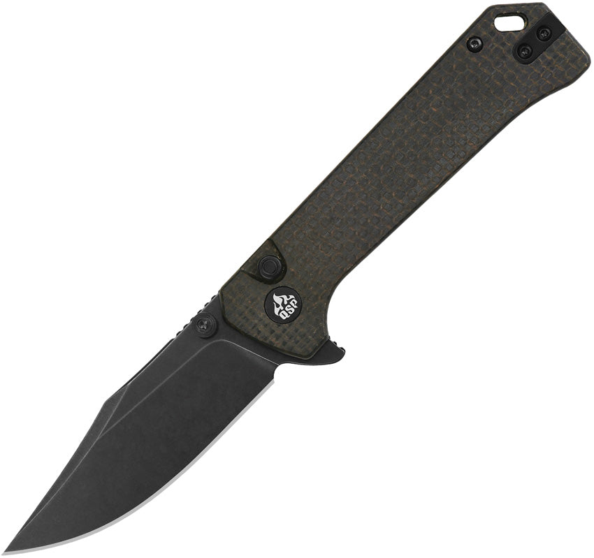 QSP Knife Grebe Button Lock Brown