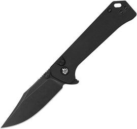 QSP Knife Grebe Button Lock Black G10