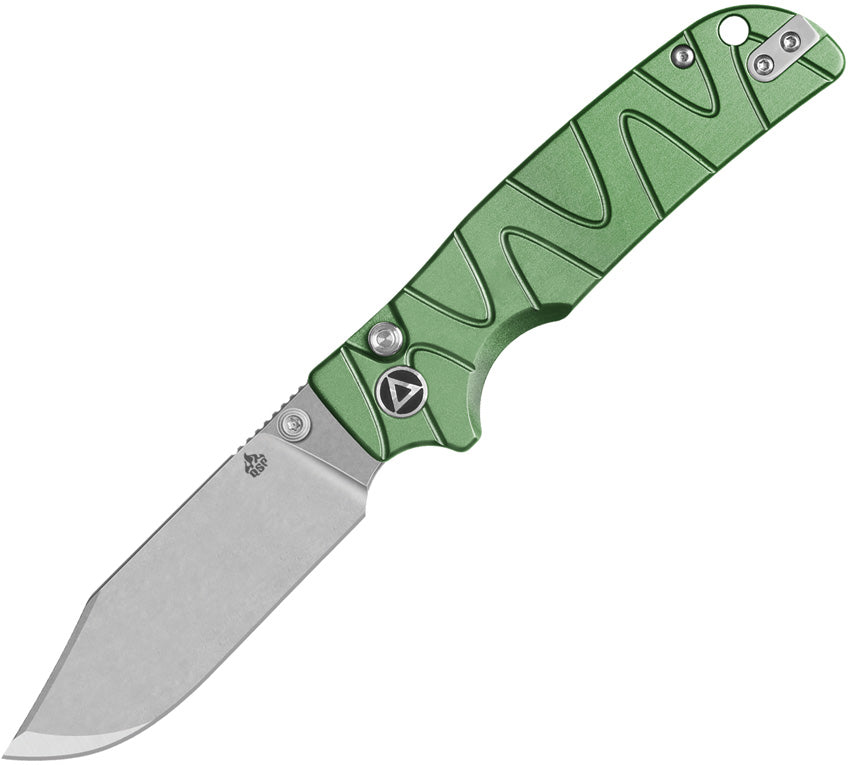 QSP Knife Kali Button Lock Green