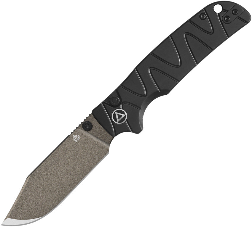 QSP Knife Kali Button Lock Black Al