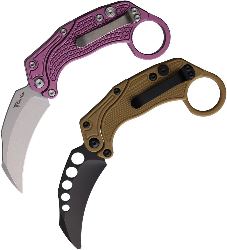 Reate Knives EXO-K Button Lock Purple SW