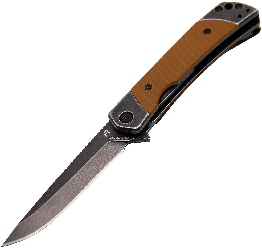 Revo Duo Linerlock Drop Point Brown