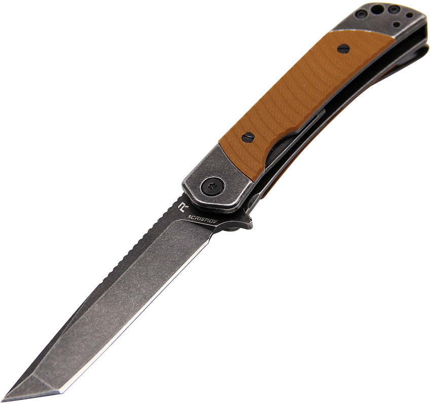 Revo Duo Linerlock Tanto Brown