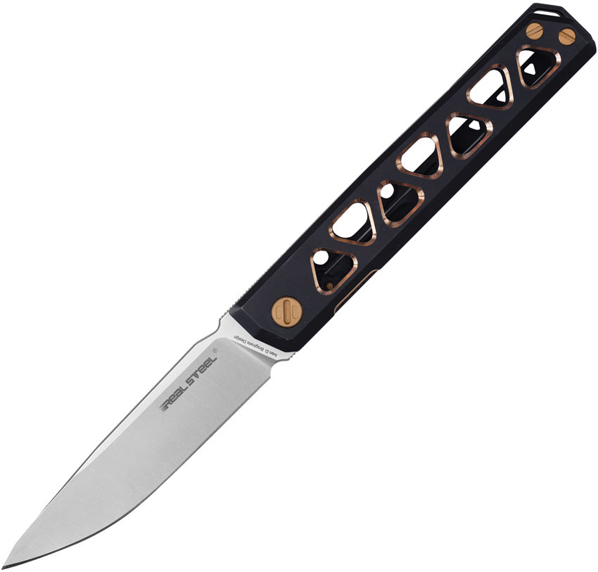 Real Steel Burns Framelock Black/Gold