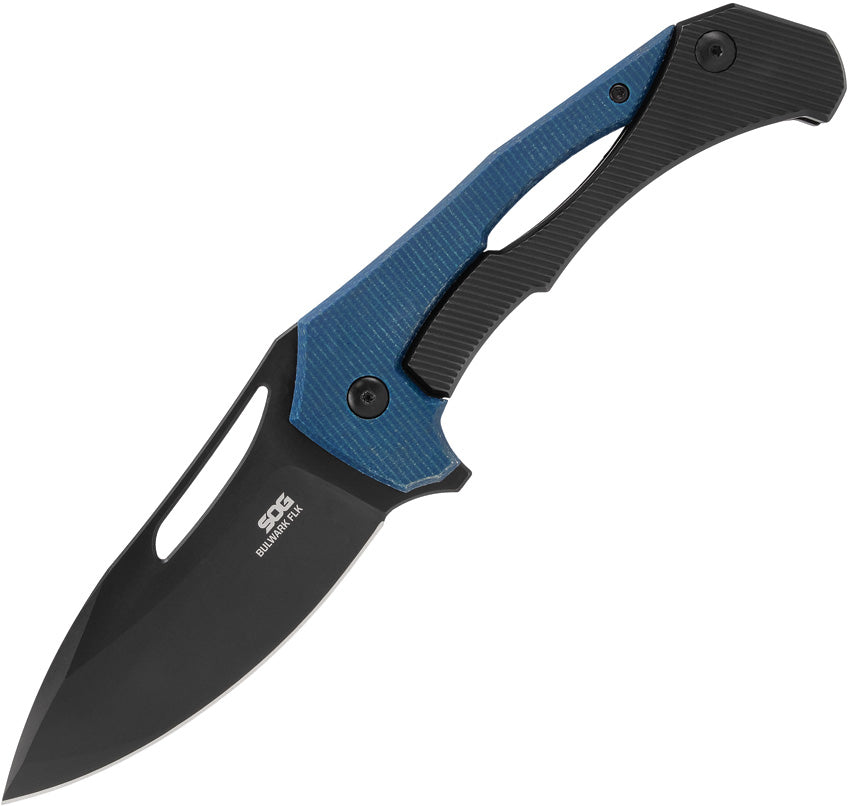 SOG Bulwark Framelock Blue Micarta