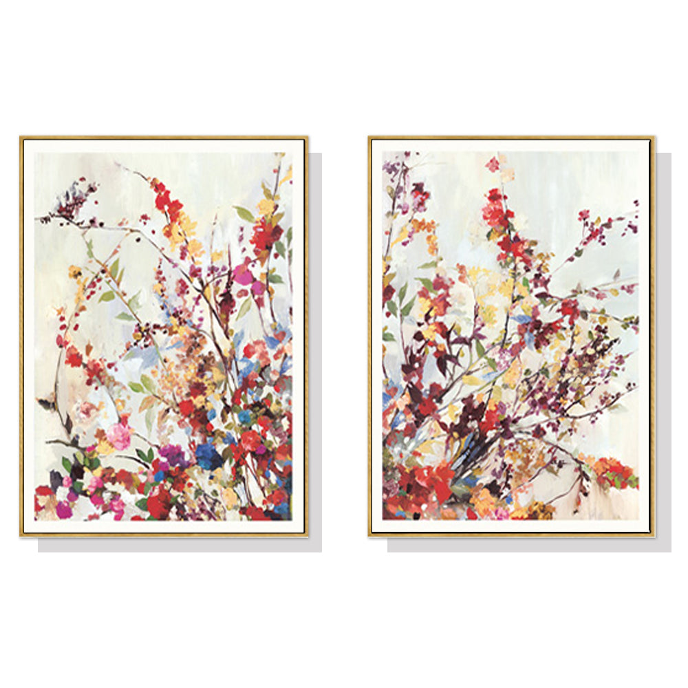 Wall Art 60cmx90cm Coming Spring 2 Sets Gold Frame Canvas