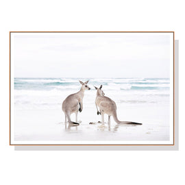 Wall Art 70cmx100cm Kangaroo Wood Frame Canvas