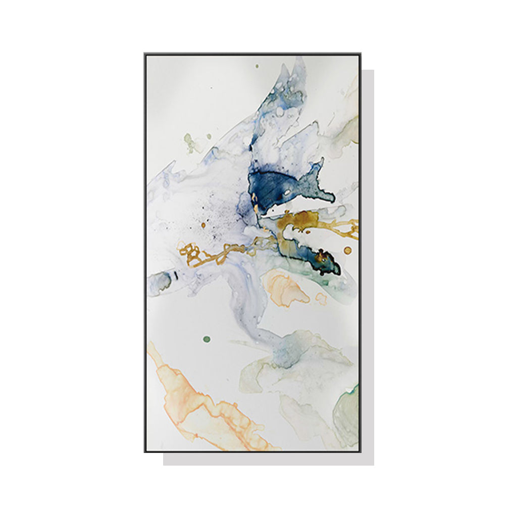 Wall Art 40cmx80cm Abstract Watercolour Style Black Frame Canvas