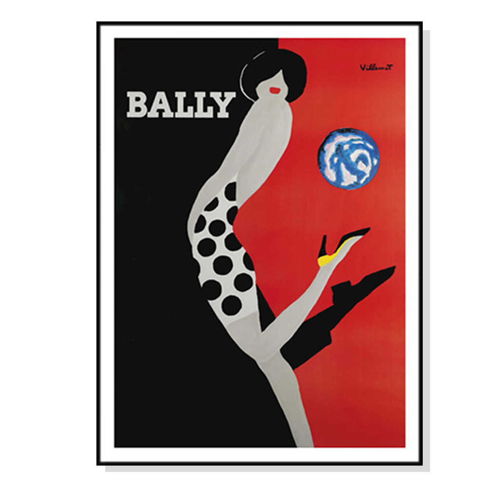 Wall Art 60cmx90cm Fashion Bally Black Frame Canvas