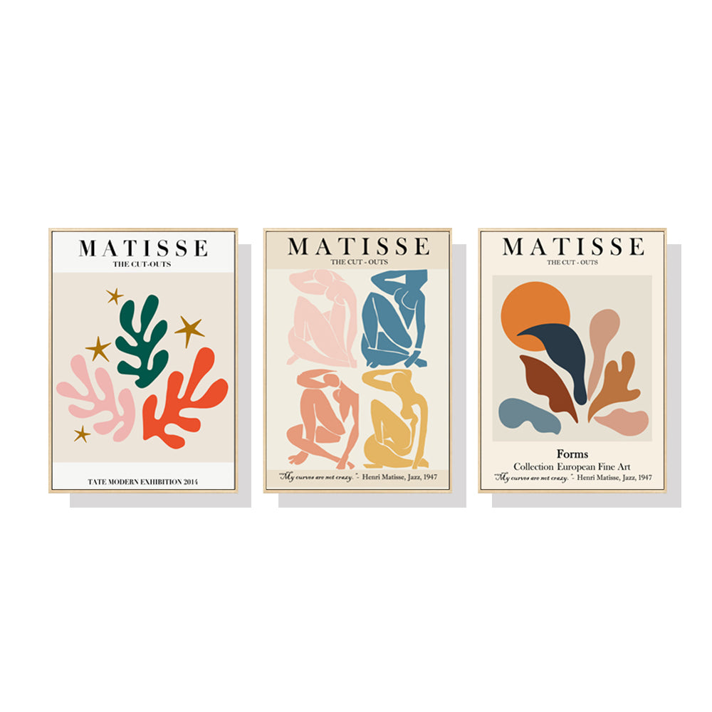 Wall Art 60cmx90cm Matisse 3 Sets Wood Frame Canvas