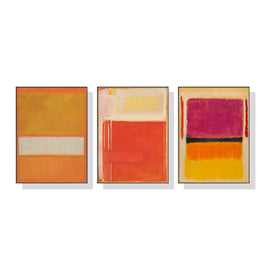 Wall Art 60cmx90cm Colourful 3 Sets By Mark Rothko Black Frame Canvas