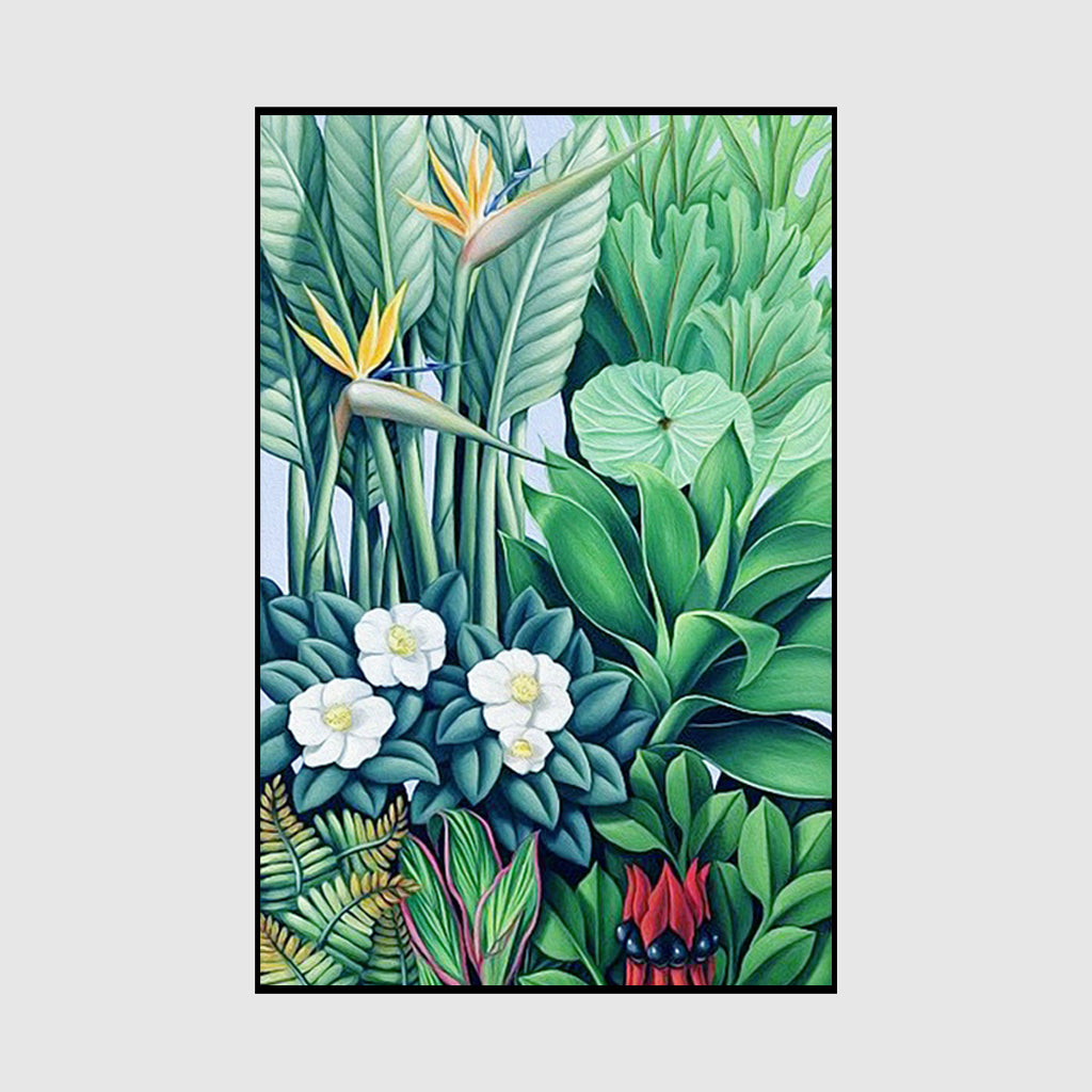 Wall Art 60cmx90cm Tropical plants Black Frame Canvas