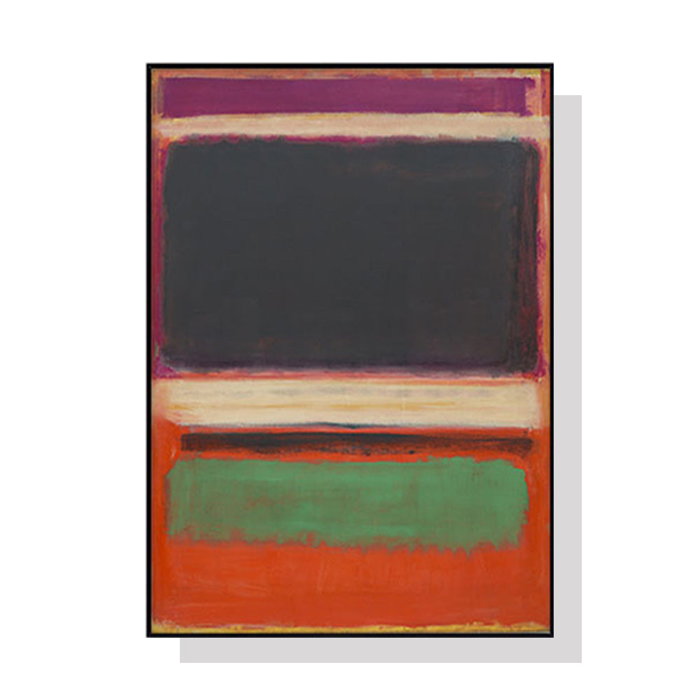 Wall Art 70cmx100cm Black Orange Green By Mark Rothko Black Frame Canvas