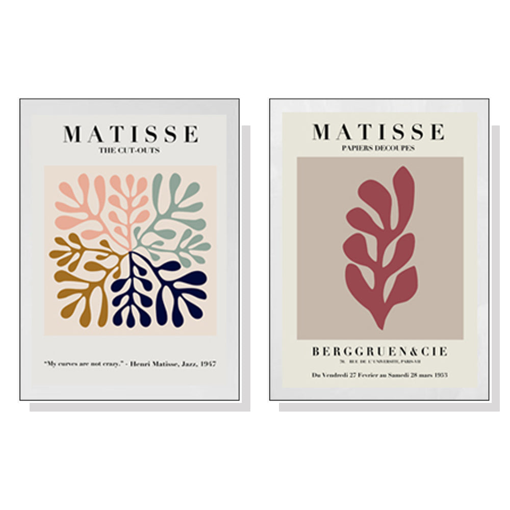 Wall Art 50cmx70cm Matisse 2 Sets White Frame Canvas