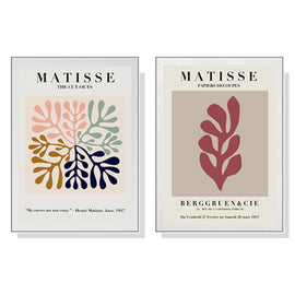 Wall Art 60cmx90cm Matisse 2 Sets White Frame Canvas