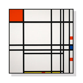 Wall Art 60cmx60cm Abstract Art By Piet Mondrian Black Frame Canvas