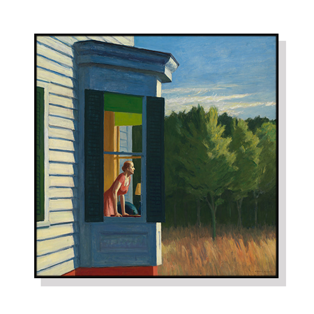 Wall Art 60cmx60cm Cape Cod Morning By Edward Hopper Black Frame Canvas