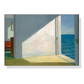 Wall Art 70cmx100cm Room By The Sea By Edward Hopper White Frame Canvas