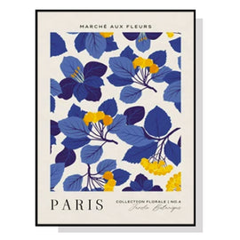 Wall Art 40cmx60cm Paris Flower Market Black Frame Canvas