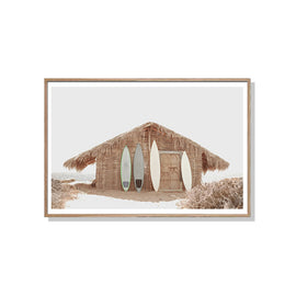 Wall Art 80cmx120cm Surf Cabin Wood Frame Canvas